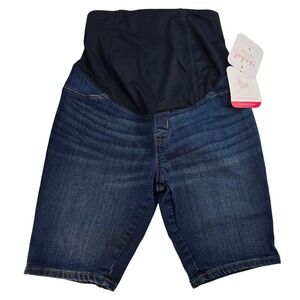 Isabel Maternity by Ingrid & Isabel Bermuda Shorts Dark Wash Denim Size 0/25 New